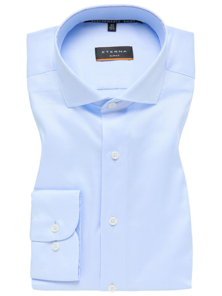 Camicia Eterna SLIM FIT UNI STRETCH azzurro con Spaccato collar in taglio stretto