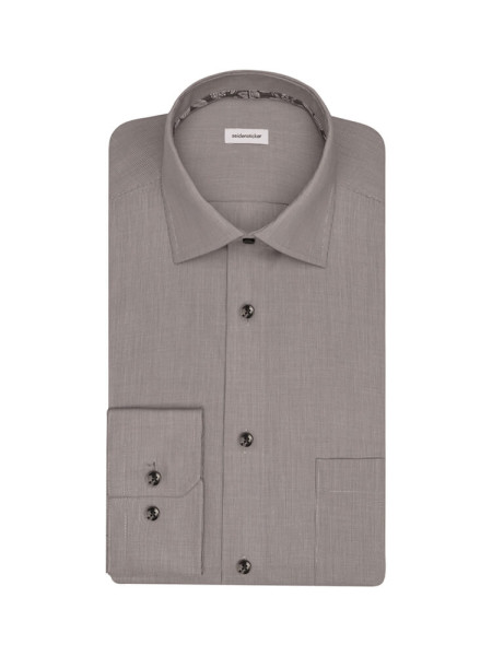 Camicia Seidensticker MODERN STRUTTURA grigio con Business Kent collar in taglio moderno