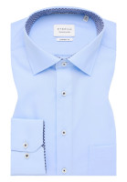 Chemise Eterna COMFORT FIT UNI POPELINE bleu clair avec col Kent en coupe classique