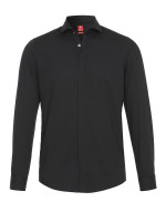 Camicia Pure SLIM FIT UNI POPELINE nero con cutaway collar in taglio stretto