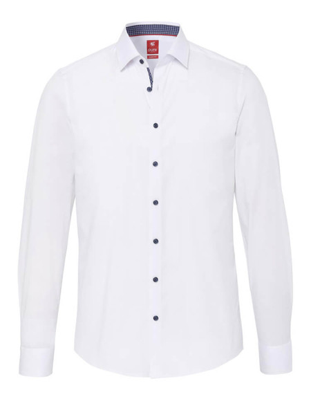 Camicia Pure SLIM FIT UNI STRETCH bianco con Kent collar in taglio stretto