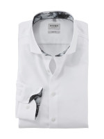 Camicia Olymp LEVEL 5 FAUX UNI bianco con Royal Kent collar in taglio stretto