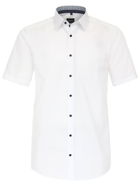 Chemise Venti MODERN FIT UNI POPELINE blanc avec col Kent en coupe moderne