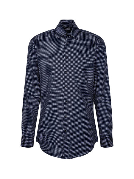 Camicia Seidensticker MODERN TWILL blu scuro con Business Kent collar in taglio moderno