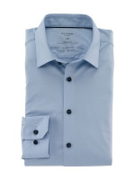 Camicia Olymp NO. SIX JERSEY azzurro con Kent urbano collar in taglio super stretta