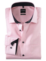 Camicia Olymp LUXOR NATTÉ rosa con Global Kent collar in taglio moderno