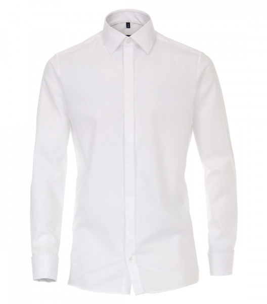 Camicia CASAMODA MODERN FIT UNI POPELINE bianco con Kent collar in taglio moderno