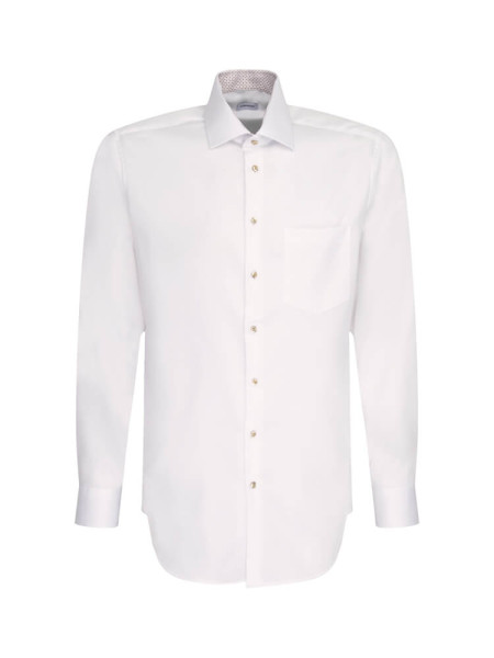 Camicia Seidensticker MODERN TWILL bianco con Business Kent collar in taglio moderno