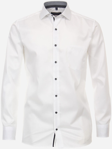 Camicia CASAMODA MODERN FIT UNI POPELINE bianco con Kent collar in taglio moderno