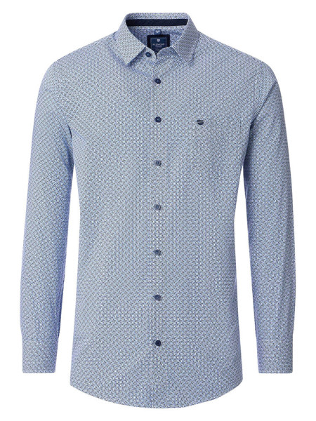 Chemise Redmond COMFORT FIT PRINT bleu clair avec col Kent en coupe classique