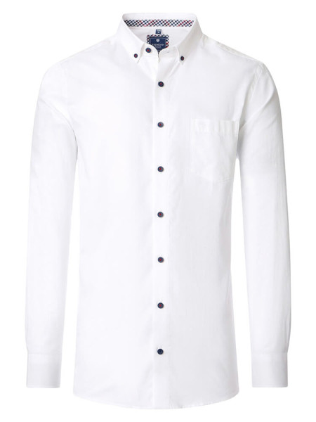 Redmond Hemd COMFORT FIT FEIN OXFORD weiss mit Button Down Kragen in klassischer Schnittform