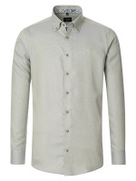 Camicia Venti MODERN FIT STRUTTURA verde con Button Down collar in taglio moderno