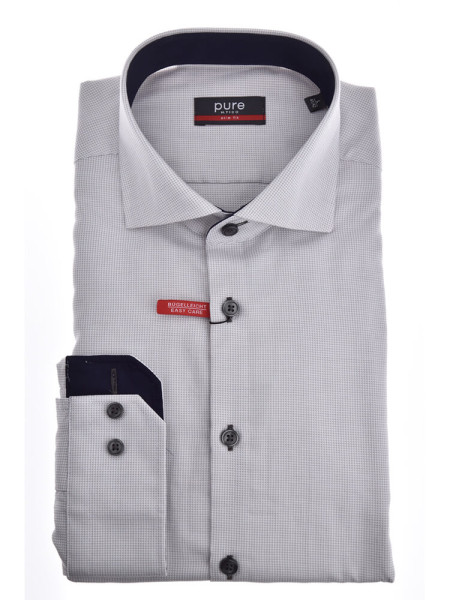 Camicia Pure MODERN FIT STRUTTURA grigio con cutaway collar in taglio moderno