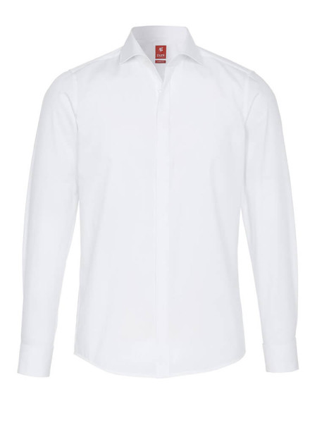 Camicia Pure SLIM FIT UNI POPELINE bianco con cutaway collar in taglio stretto