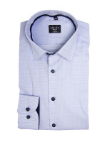 Camicia Marvelis BODY FIT STRUTTURA azzurro con New York Kent collar in taglio stretto