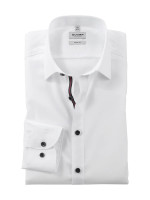 Camicia Olymp LEVEL 5 UNI POPELINE bianco con New York Kent collar in taglio stretto