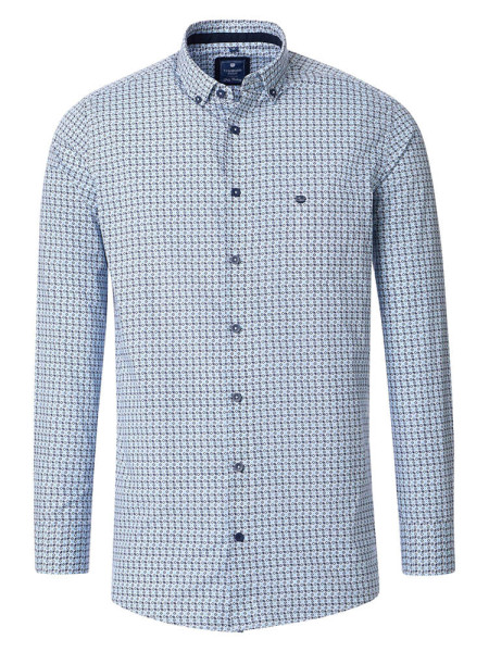 Camicia Redmond COMFORT FIT PRINT azzurro con Button Down collar in taglio classico