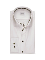 Camicia Seidensticker SLIM UNI POPELINE bianco con Business Kent collar in taglio stretto