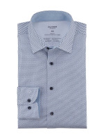 Chemise Olymp LEVEL 5 JERSEY blanc avec col New York Kent en coupe étroite