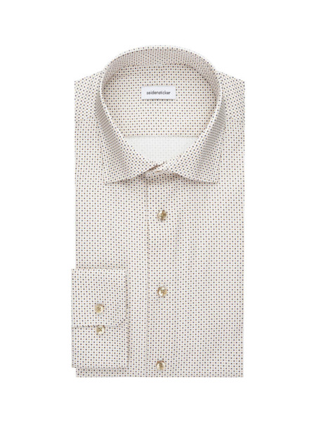 Camicia Seidensticker SLIM TWILL beige con Business Kent collar in taglio stretto