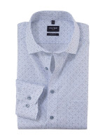 Camicia Olymp LUXOR modern fit PRINT bianco con Global Kent collar in taglio moderno