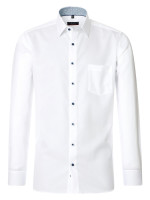 Camicia Redmond MODERN FIT TWILL bianco con Kent collar in taglio moderno