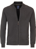 Veste en tricot Redmond REGULAR FIT MELANGE anthracite avec col Col montant en coupe classique