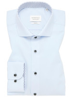 Camicia Eterna SLIM FIT UNI POPELINE azzurro con Spaccato  collar in taglio stretto