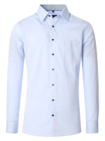 Chemise Redmond MODERN FIT TWILL bleu clair avec col Kent en coupe moderne