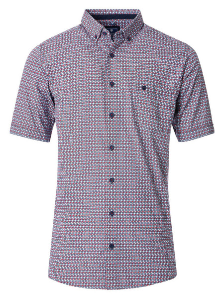 Camicia Redmond COMFORT FIT PRINT rosso con Button Down collar in taglio classico