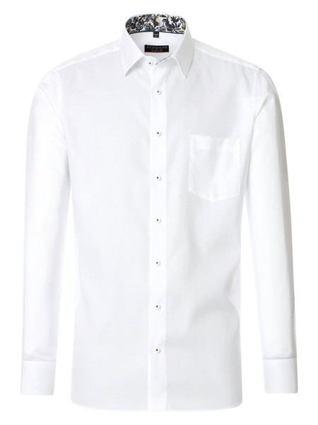 Camicia Redmond MODERN FIT STRUTTURA bianco con Kent collar in taglio moderno