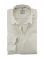 Camicia Olymp LEVEL 5 RASO beige con New York Kent collar in taglio stretto