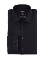 Chemise Olymp LEVEL 5 JERSEY bleu foncé avec col New York Kent en coupe étroite