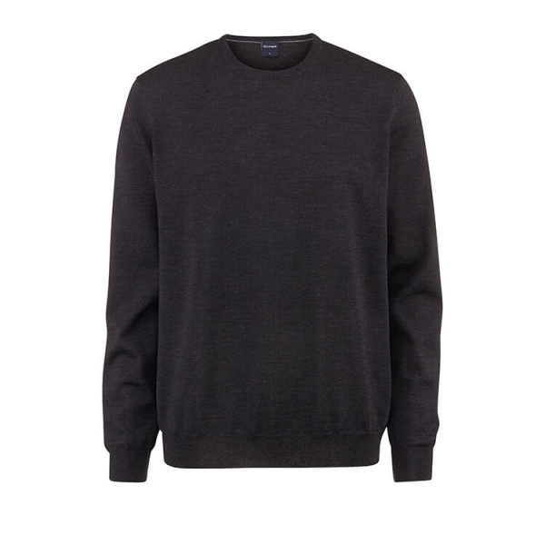 OLYMP Strick modern fit Pullover anthrazit in moderner Schnittform