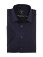 Olymp Hemd LUXOR modern fit JERSEY dunkelblau mit New Kent Kragen in moderner Schnittform