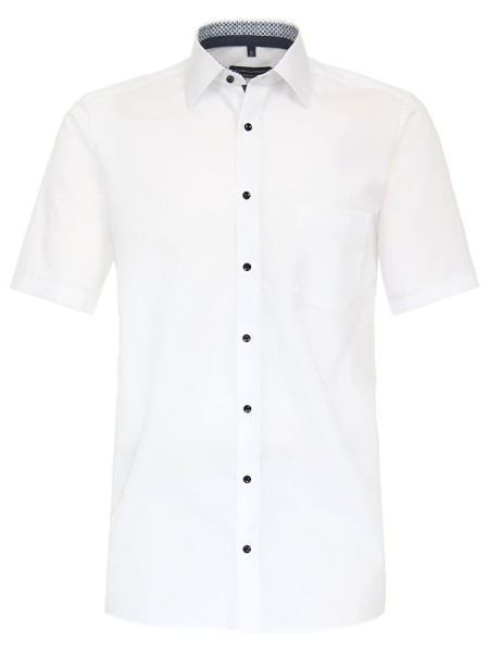 Camicia CasaModa COMFORT FIT UNI POPELINE bianco con Kent collar in taglio classico