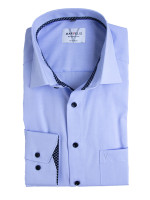 Camicia Marvelis MODERN FIT UNI POPELINE azzurro con Nuovo Kent collar in taglio moderno