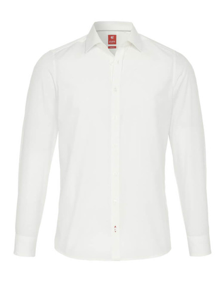 Camicia Pure SLIM FIT UNI POPELINE beige con Kent collar in taglio stretto