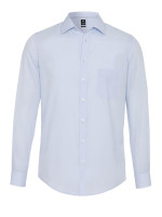 Camicia Pure MODERN FIT UNI POPELINE azzurro con Kent collar in taglio moderno