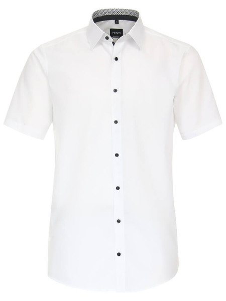 Camicia Venti MODERN FIT UNI POPELINE bianco con Kent collar in taglio moderno