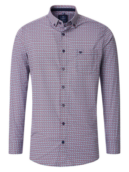 Redmond Hemd COMFORT FIT PRINT rot mit Button Down Kragen in klassischer Schnittform