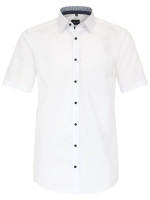 Chemise Venti MODERN FIT UNI POPELINE blanc avec col Kent en coupe moderne