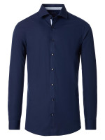 Camicia Venti BODY FIT STRUTTURA STRETCH blu scuro con Kent collar in taglio stretto