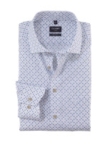 Camicia Olymp LUXOR modern fit PRINT beige con Global Kent collar in taglio moderno