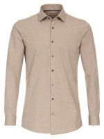 Camicia Venti BODY FIT JERSEY beige con Kent collar in taglio stretto