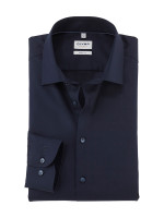 Camicia Olymp LEVEL 5 RASO blu scuro con New York Kent collar in taglio stretto