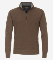 Ponticello Redmond REGULAR FIT MAGLIA marrone con Colletto stand-up collar in taglio classico