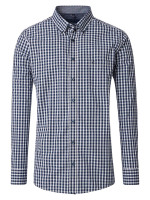 Camicia CasaModa COMFORT FIT EASY CARE blu scuro con Button Down collar in taglio classico