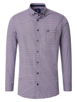 Redmond Hemd COMFORT FIT PRINT rot mit Button Down Kragen in klassischer Schnittform