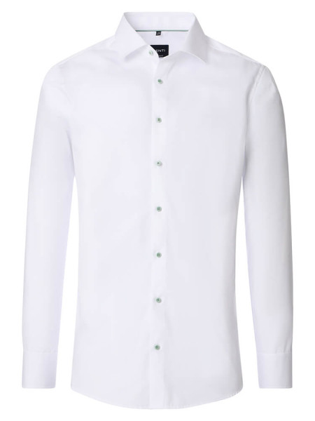 Chemise Venti MODERN FIT UNI POPELINE blanc avec col Kent en coupe moderne